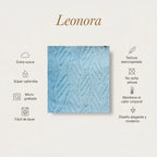 Frazada Leonora Matrimonial Extra-suave Grabado Hd Acogedora Relieve Azul Azul Claro