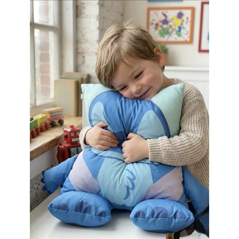 Almohada Suave Decorativa Sonic - Stitch Varios Modelos Azul Acero