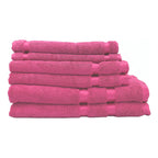 Juego De Toallas De Microfibra  Premium Absorbentes Y Suaves Rosa Cuerpo-manos Y Facial Rosa Chlicle Lisa