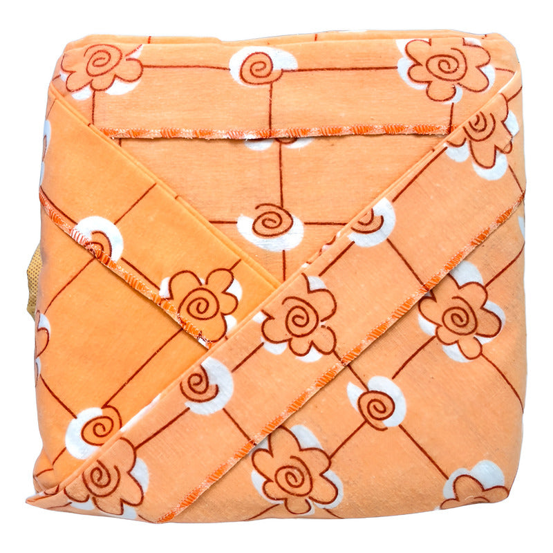 Juego De Sabanas Franela Mariol 100% Algodón Matrimonial Naranja Acapulco Naranja
