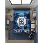 Frazada Matrimonial Providencia  De Equipos. Campeones Azul