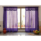 Juego De Cortinas 2 Paneles 2.50x1.95 De Ventana Transparent Violeta