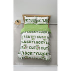 Edredón Premium Duvet Dos Vistas Matri Con Relleno Incluido Verde Corazón Monstruito Lucky Algodón Alta Densidad