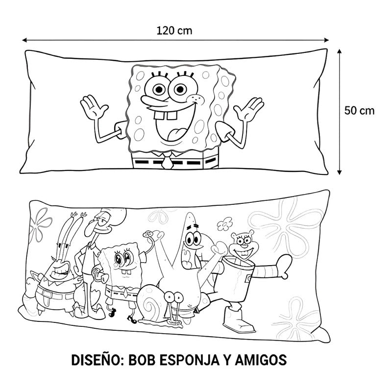 Almohada Providencia Súper Jumbo Bob Esponja Amigos Agua