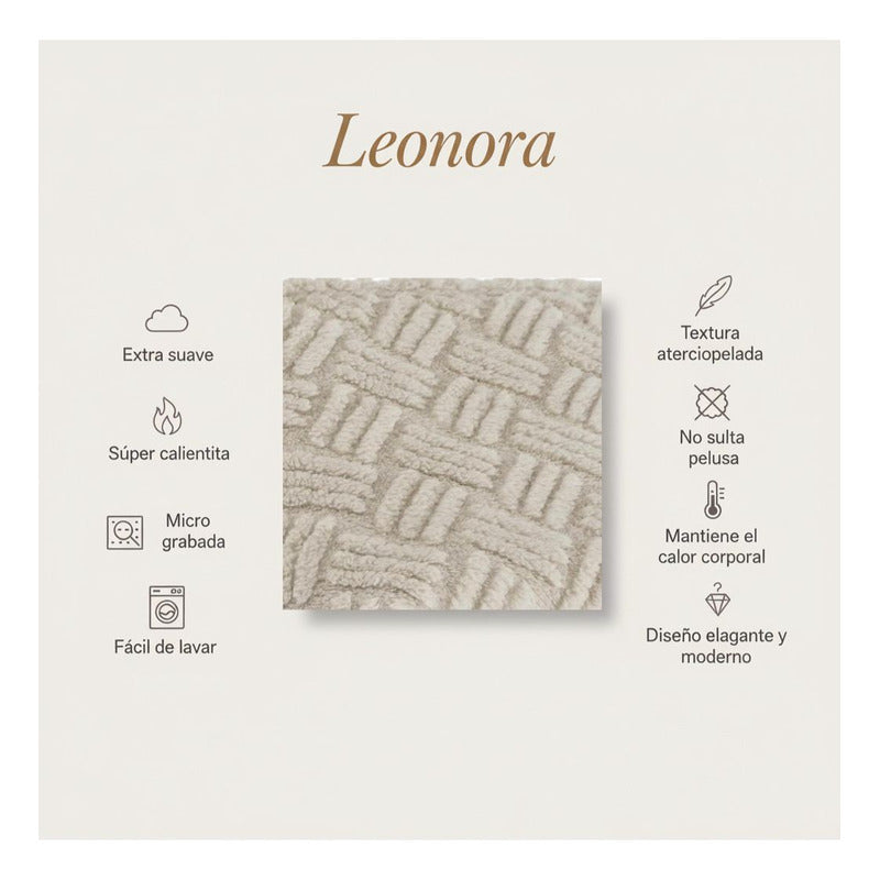 Frazada Leonora Matrimonial Extra-suave Grabado Hd Acogedora Raya En Cuadro Gris Gris