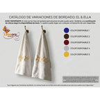 Juego De Toalla Premium De Lujo, Textura Ultra Suave Diseño Blanco Bordado Personalizado El Y Ella Máxima Absorción