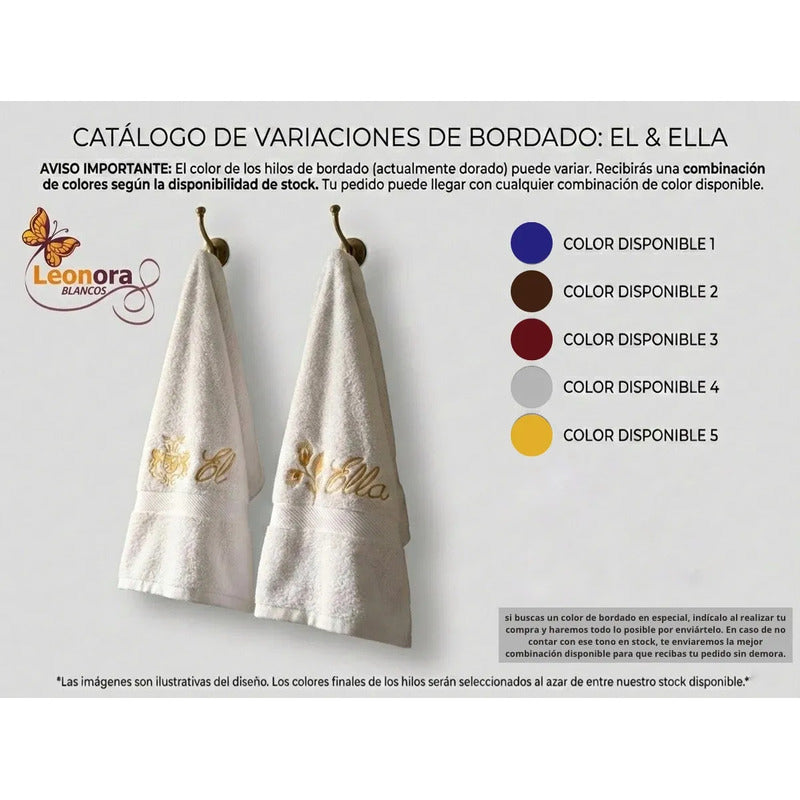 Juego De Toalla Premium De Lujo, Textura Ultra Suave Diseño Blanco Bordado Personalizado El Y Ella Máxima Absorción