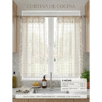 Juego De Cortinas 2 Paneles 2.50x1.95 De Ventana Transparent Beige