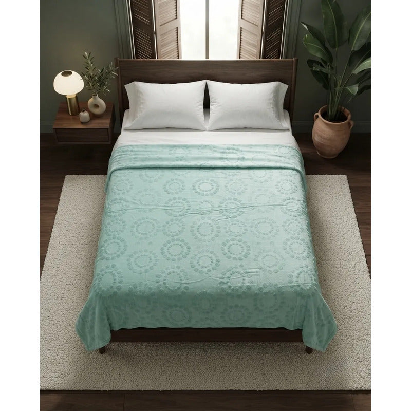 Cobertor Providencia Ligero Matrimonial Premium Térmico Saphiregofrado 880 G Turquesa