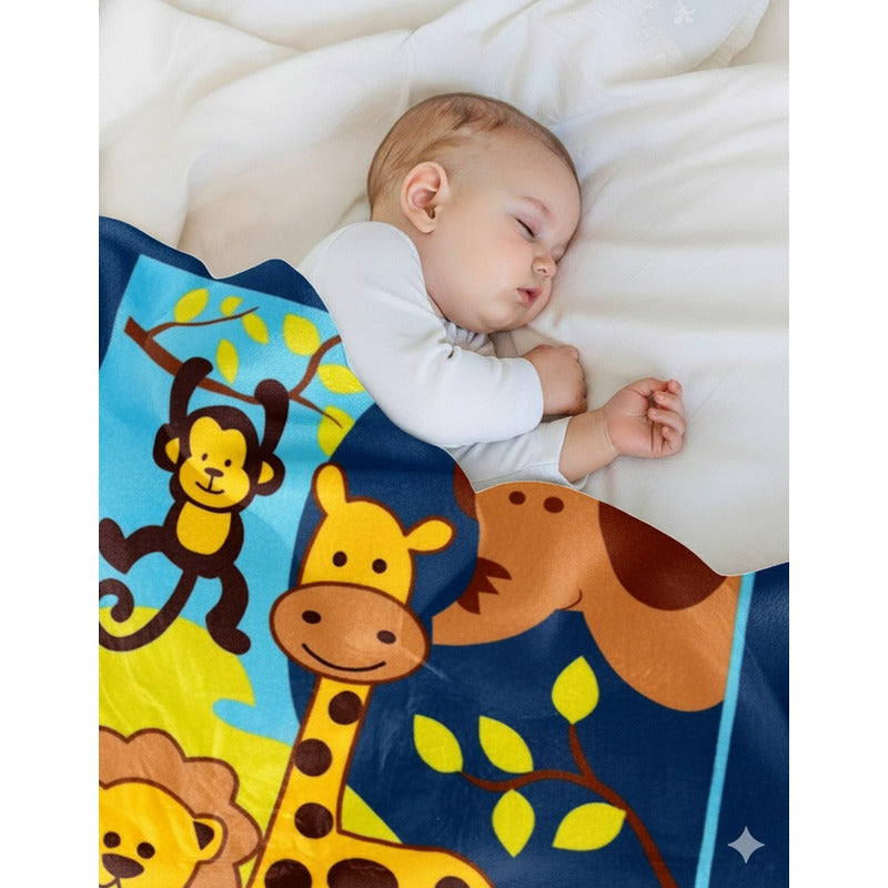 Cunero Baby Clasic Leonora De Bebé Térmico Y Super Suavecito Amigos Animales Amarillo