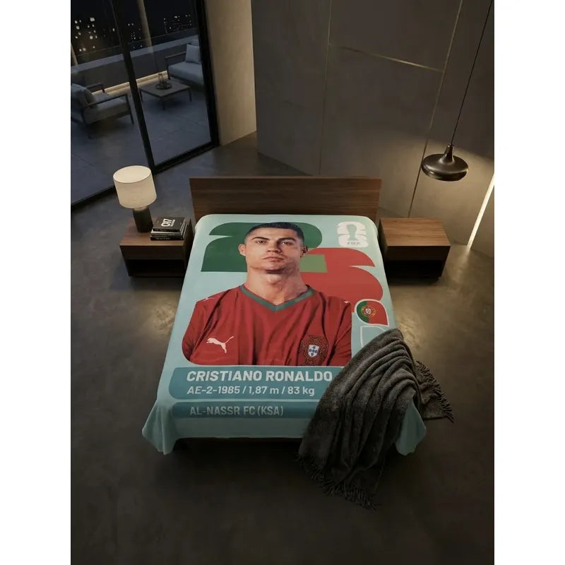 Frazada Providencia De Cr7 Panini Super Calientita Y Suave Cr7 Panini 700 G Turquesa