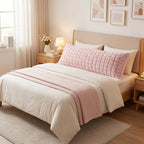 Almohada Providencia Super Jumbo Piel Jacquard Suave Rosa Pálido