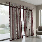 Cortinas Estampadas Para Ventana Con Forro Interior 2.9x2m Terracota