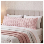 Almohada Providencia Super Jumbo Piel Jacquard Suave Rosa Pálido