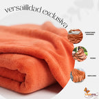 Cobertor Frazada Matrimonial Textura Durazno Lisa Calientita Mandarina Lisa 700 G Naranja