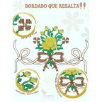 Sabana Matrimonial Lisa Bordada 100% Algodón-diseño Elegante Celeste Ramito Bordado