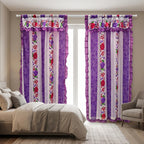 Cortinas Estampadas Para Ventana Con Forro Interior 2.9x2m Violeta