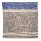 Juego De Sábanas Matrimonial Algodón Percal 144 Hilos-fresca Gris Rayas Azul