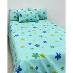 Juego De Sabanas Franela Mariol 100% Algodón King Size Turquesa Bloom Turquesa
