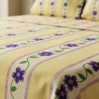 Juego De Sabana Matrimonial 100% Algodón Suaves Y Frescas Amarillo Pétalo Pop Amarilla