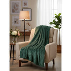 Frazada Leonora Matrimonial Extra-suave Grabado Hd Acogedora Cadena Verde Verde Oscuro