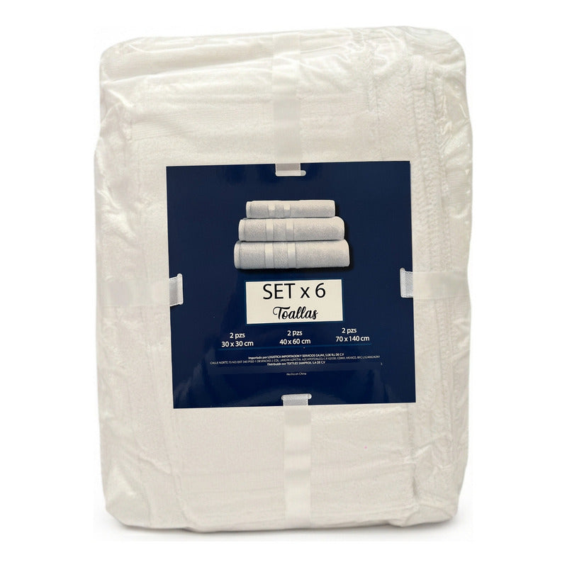 Juego De Toallas De Microfibra  Premium Absorbentes Y Suaves Blanco Cuerpo-manos Y Facial Blanca Lisa