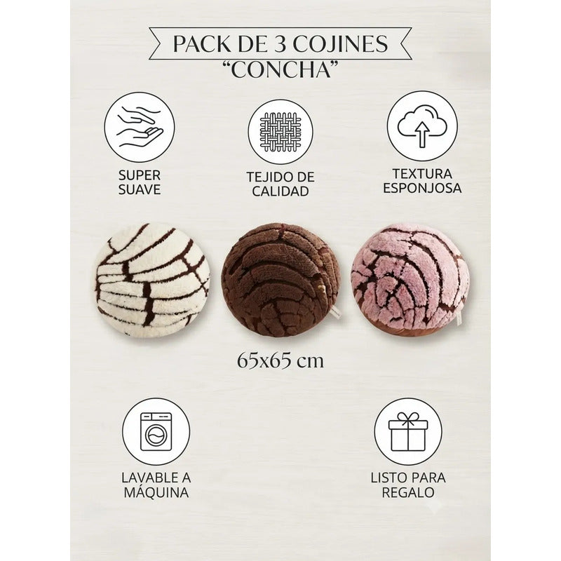 Almohada Providencia Jumbo Pack De Conchas Super Esponjosas Chocolate