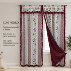 Cortinas Estampadas Para Ventana Con Forro Interior 2.9x2m Terracota