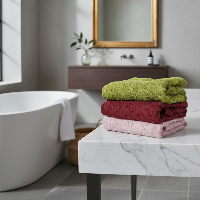 Tallas De Medio Baño 100% Algodón Super Absorbente Monarca Verde Colección 2