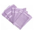Juego De Toallas De Microfibra  Premium Absorbentes Y Suaves Violeta Cuerpo-manos Y Facial Violeta Claro Lisa
