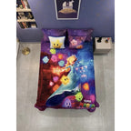 Frazada Matrimonial Providencia Mario Bros Galaxia Srp Suave Mario Bross/ Princesa Peach Violeta Oscuro