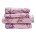 Juego De Sábanas Matrimonial Algodón Percal 144 Hilos-fresca Rosa Pálido Buganvilia Rosa