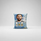 Almohada Providencia Grande De Panini Messi Super Esponjosa Azul Acero