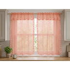 Juego De Cortinas 2 Paneles 2.50x1.95 De Ventana Transparent Melon