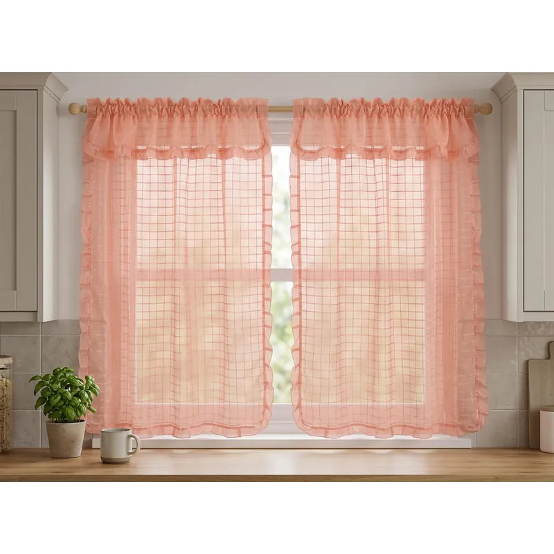 Juego De Cortinas 2 Paneles 2.50x1.95 De Ventana Transparent Melon