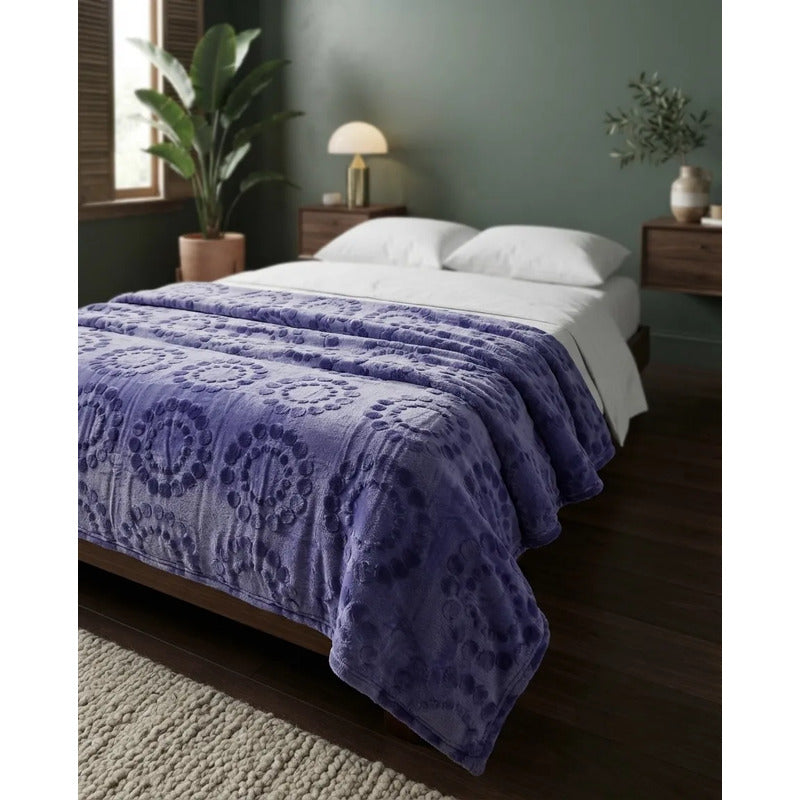 Cobertor Providencia Ligero Matrimonial Premium Térmico Saphire Gofrado 880 G Lavanda