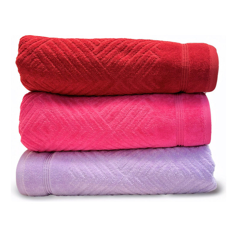 Tallas De Baño Completo 100% Algodón Super Absorbente Greta Rojo Coleccion 3