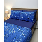 Juego De Sabanas 6 Piezas Tacto Bambu Premium Quality Azul Flor Marino