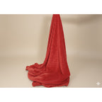 Frazada Térmica Leonora Matrimonial Extra Suave-grabada Cuadros Rojo Rojo