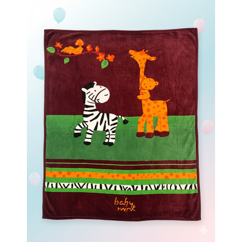 Cunero Baby Clasic Leonora De Bebé Térmico Y Super Suavecito Cebra Y Jirafa Chocolate