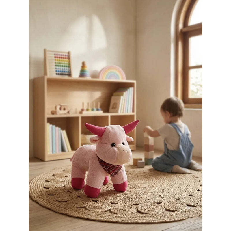 Set De 4 Vaquitas De Peluche Modelos Rancheritos Super Suave Rosa