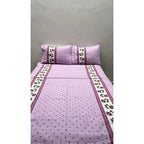 Juego De Sabanas Franela Mariol 100% Algodón Matrimonial Lavanda Mini Flor Morada