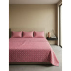 Sábana King  Bramante Cajón Amplio 100% Algodón Super Suave Rosa Chicle Cuadro Espiral Rosa