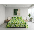Juego De Sabana Matrimonial 100% Algodón Suaves Y Frescas Verde Lima Circular Verde