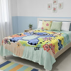 Frazada Providencia Disney Matrimonial Stitch Colorido Cian