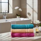 Toalla De Medio Baño 100% Algodón Super Absorbente Dreams Rosa Colección 4