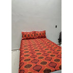 Juego De Sabana Matrimonial Leonora Tacto Suave Y Fresco Naranja Oscuro Red Prisma