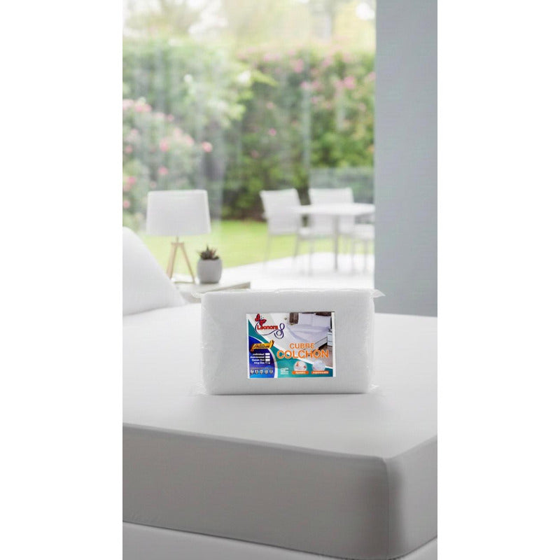Leonora Protector Cubre Colchón De Toalla King Size Blanco Acabado De Toalla King