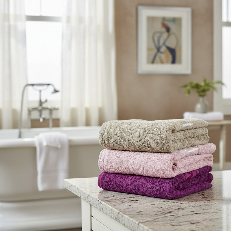 Tallas De Medio Baño 100% Algodón Super Absorbente Monarca Rosa Colección 1