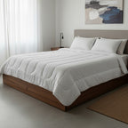 Edredón Duvet Matrimonial Acolchonado 100% Algodón Premium Blanco Liso Alta Densidad Super Esponjoso Y Suave